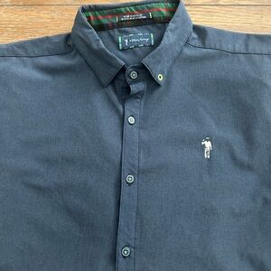 William And Murray Navy Blue Long Sleeve Button Up Shirt Size L